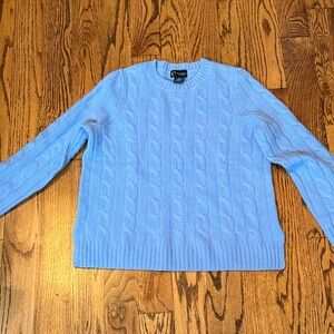 Bloomingdale's Light Blue Cable Knit Sweater